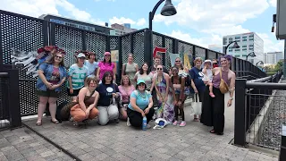 Celebrating World Stitch (Knit) in Public Day on the Light Rail