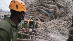 Police dispel crowds with tear gas after 16-storey building collapses in Nairobi