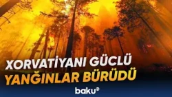 Xorvatiyada meşə yanğınları güclənib | Alov yaşayış məntəqələrinə doğru sürətlə irəliləyir - Baku TV
