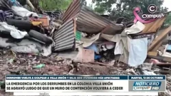 Retaining wall collapses! New landslide in Villa Unión leaves more homes affected