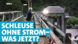 Stromausfall an der Schleuse Cramberg: Ein Schleusenwärter muss improvisieren