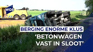 Concrete mixer stuck in the ditch