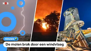Night of severe weather: lightning, fire, and windmill destroyed