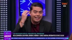 H. Herrera, J. Parra, and J. Cardona, members of Once Caldas, share their experience during the e...
