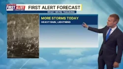 Hotter today with storms again in the afternoon