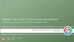 Solid Waste Management Program's Request for Expressions of Interest Information Session #2