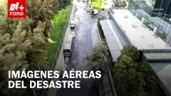 Water leak in Santa Fe: Aerial footage captures waste in Cuajimalpa