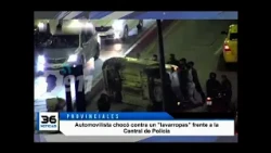 Automovilista chocó contra un "lavarropas" frente a la Central de Policía