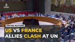 US And France clash at UN over human rights vote.