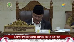 Batam City Regional House of Representatives Plenary Session August 31, 2026