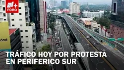 Bloquean Periférico Sur frente a la CNDH: Así se Ve la Protesta desde el Aire