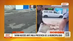 Trujillo: Residents fill potholes due to lack of municipal response