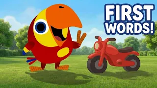 Larry the Parrot Learns ALL Words! | Vehicles, Toys & Animals for Toddlers | First Words | BabyFirst