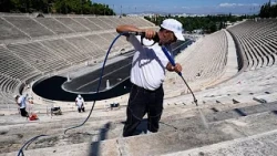 Panathenaic Stadium's marble regains its shine: First cleaning of Greek arena in a century