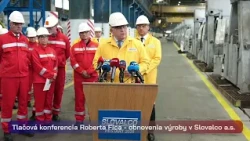 Tlačová konferencia Roberta Fica - obnovenia výroby v Slovalco a. s.