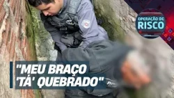 Man tries to escape arrest and surprises police by throwing "suspicious bag" onto roof