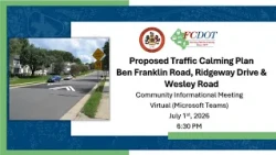 Ben Franklin Road, Ridgeway Drive, and Wesley Road Traffic Calming Community Meeting - July 1, 2026