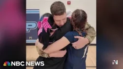 Four girls get emotional homecoming surprise from military dad