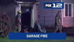 Fire damages garage in NE Portland, cat rescued