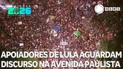 Lula supporters await speech on Avenida Paulista