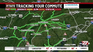 Central PA traffic updates for Monday morning