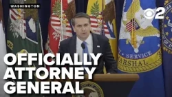 Blanche speaks to Justice Department employees as Attorney General officially