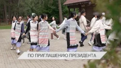 First Through-Freight Train from Orsha to Uzbekistan / Children from Southeast Asia at "Zubrenok"
