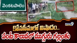 Tragedy in Konaseema : కోనసీమలో విషాదం.. పంట కాలువలో ముగ్గురు గల్లంతు | Prime9 News