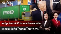 สหรัฐฯ ขึ้นภาษี 60 ประเทศ อ้างเหลวสกัดแรงงานบังคับ ไทยอ่วมโดน 12.5% | ทันโลก DAILY | 24 ก.ค. 69