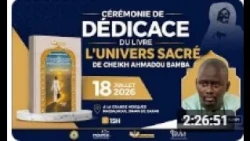 🔴En Direct Massalikoul Jinan  Cérémonie de Dédicace du Livre Univers Sacreé de Cheikhoul Khadim