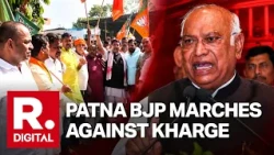 BJP Patna Unit Holds Protest March Over Mallikarjun Kharge’s Alleged Remarks on PM Modi’s Family