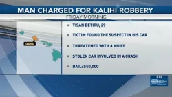 Suspect charged after alleged Kalihi vehicle theft ends in crash