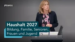 Aussprache zum Haushalt für Bildung, Familie, Senioren, Frauen und Jugend | 10.09.26