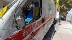 'This is not a film': Bullet-riddled Ukrainian ambulance displayed by Russian embassy in Lisbon