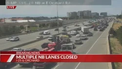 Crash closes multiple lanes on Interstate 25 in Denver