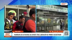 Trujillo: Scene outside Divincri after kidnapped miner is released
