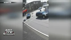 Scary slam as car collides with moped in Revere, sending 28-year-old man flying