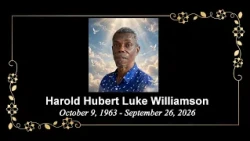 Death Announcement - Harold Hubert Luke Williamson