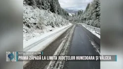 First snowfall on the border of Hunedoara and Vâlcea counties