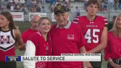 Hinsdale Central High School holds 9/11 remembrance, salute to service before football game
