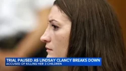 Lindsay Clancy cries during testimony about autopsies
