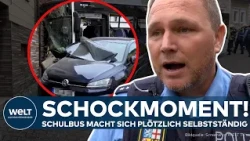 SCHOOL BUS CRASHES INTO HOUSE WALL: 21 children on board – Technical defect triggers drama in Völ...