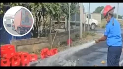 Camión pierde carga de gaseosas y Bomberos despejan vidrio en carretera Nueva a León