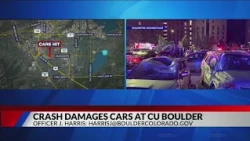10 to 12 cars damaged after driver ramps off median