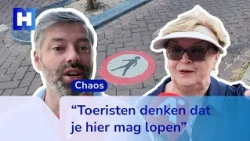 Toeristen weten niet waar ze moeten lopen in Amsterdam: "Heel onduidelijk"