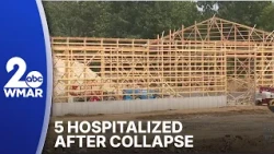 5 hospitalized after collapse sends crews crashing through roof in Cecil County