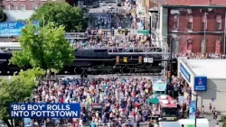 Train enthusiasts wait for hours to get glimpse of historic locomotive 'Big Boy'
