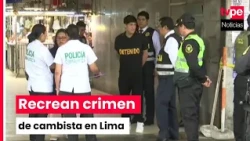 Suspect in money changer murder reenacts the crime during police investigation in Lima