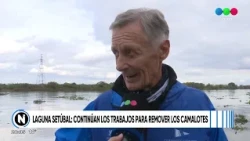 Laguna Setúbal: Work continues to remove the floating vegetation mats
