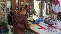 Characteristic Abstract Painting Depicts the Journey of President Prabowo Subianto